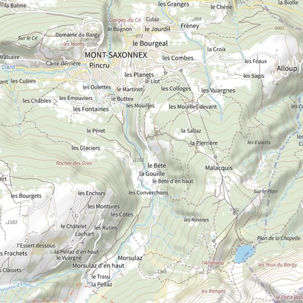 Plan cartographique de Lac Bénit