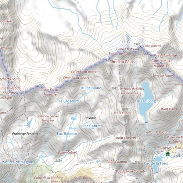 Plan cartographique de Lac Blanc (Saint-Martin-Vésubie)