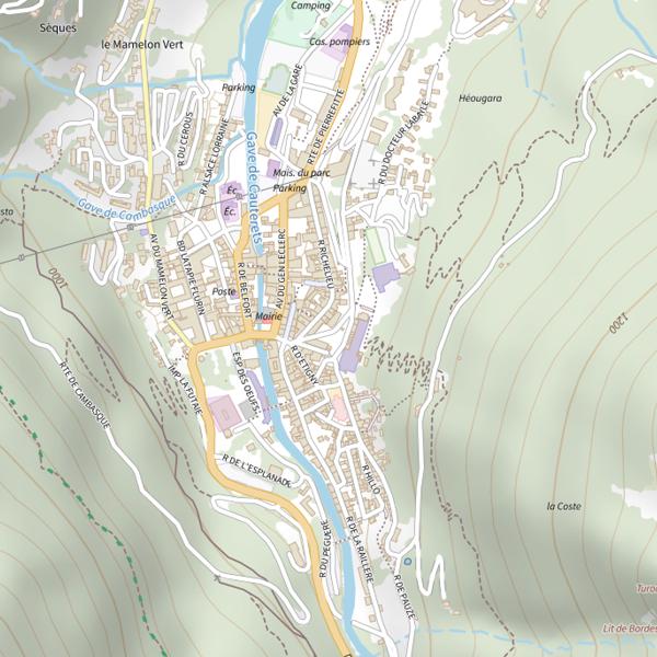 Plan cartographique de Lac Bleu d'Ilhéou (Cauterets)
