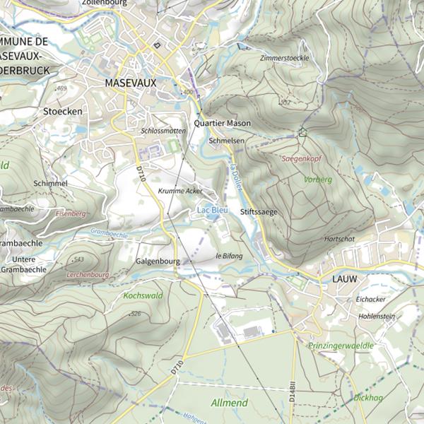 Plan cartographique de Lac Bleu (Masevaux-Niederbruck)
