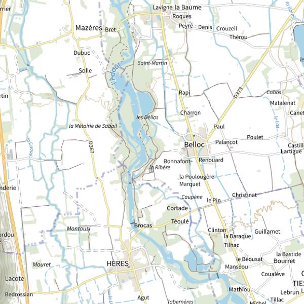 Plan cartographique de Lac caché