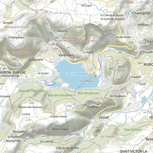 Plan cartographique de Lac Chambon