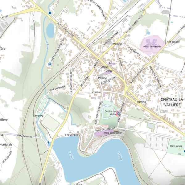 Plan cartographique de Lac Chateau la Valliere