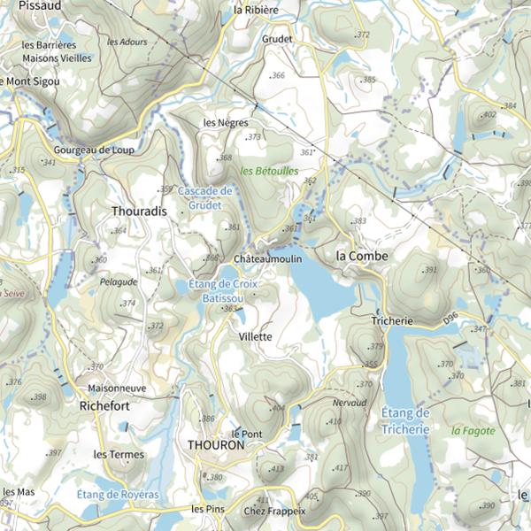 Plan cartographique de Lac Chateau Moulin