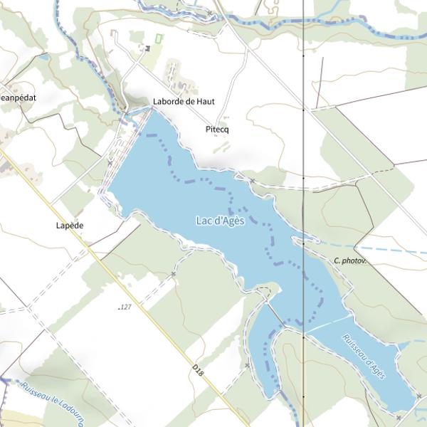 Plan cartographique de Lac d'Ages (Hagetmau)