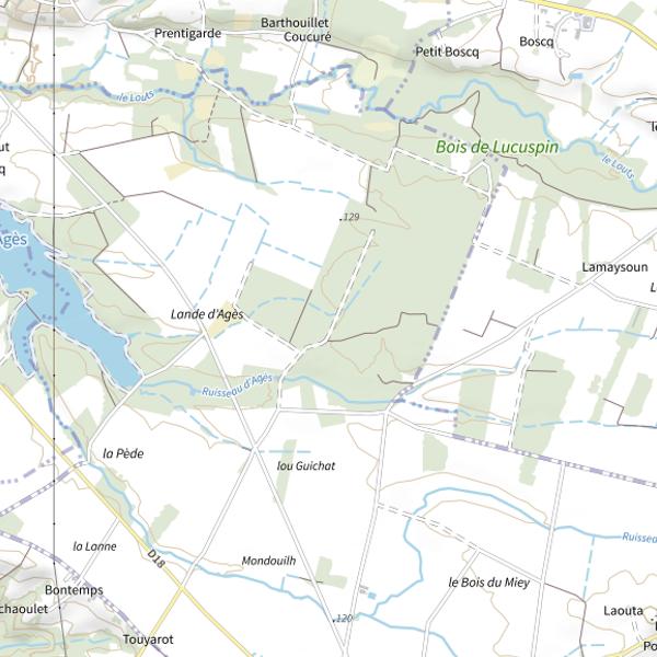 Plan cartographique de Lac d'Ages (Monségur)