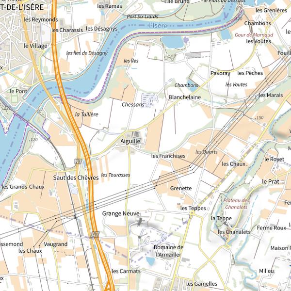 Plan cartographique de Lac d'Aiguille