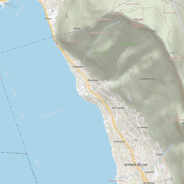 Plan cartographique de Lac d'Annecy (Veyrier-du-Lac)