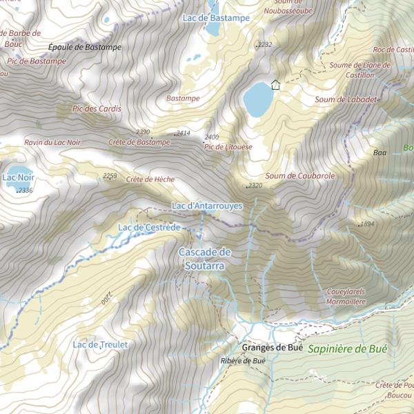 Plan cartographique de Lac d'Antarrouyes