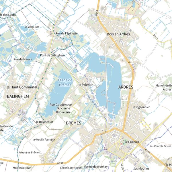 Plan cartographique de Lac d'Ardres (Brêmes)