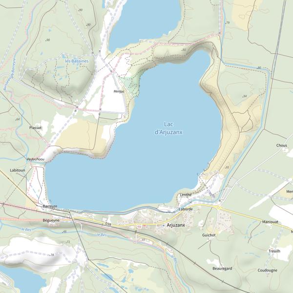 Plan cartographique de Lac d'Arjuzanx