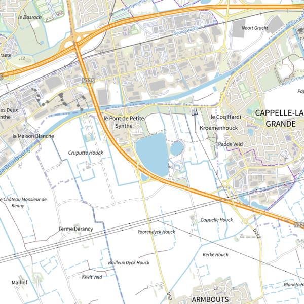 Plan cartographique de Lac d'Armbouts-Cappel