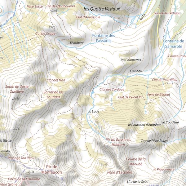 Plan cartographique de Lac d'Arou