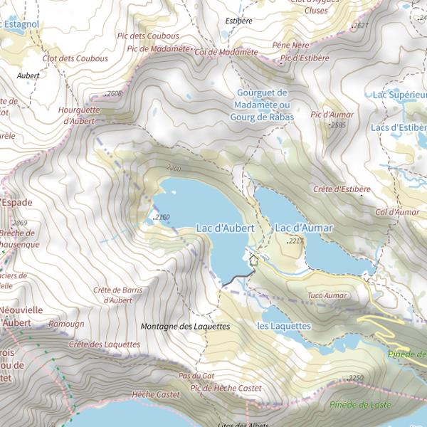 Plan cartographique de Lac d'Aubert (Vielle-Aure)