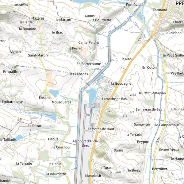Plan cartographique de Lac d'Auch Lamothe