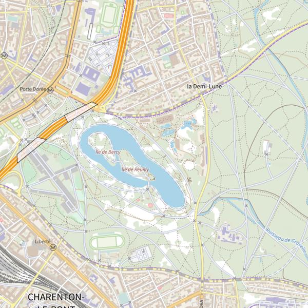 Plan cartographique de Lac Daumesnil