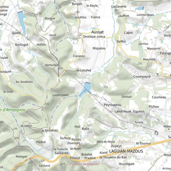 Plan cartographique de Lac d'Aux Aussats