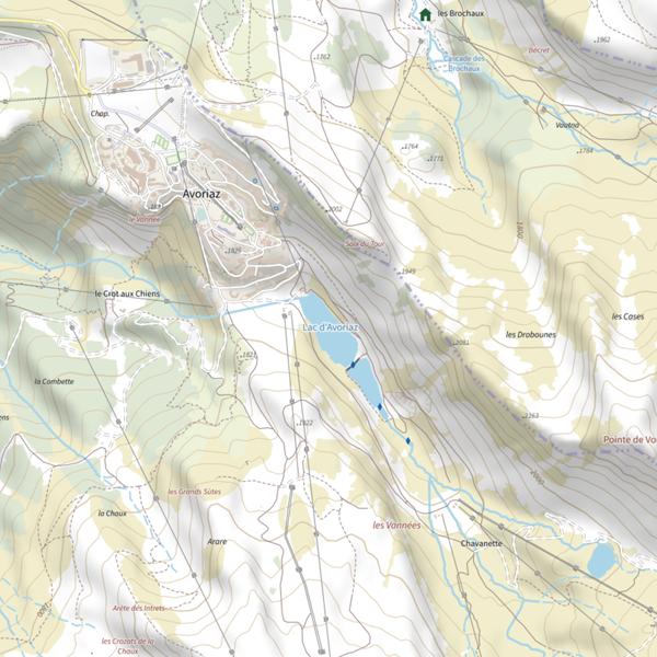 Plan cartographique de Lac d'Avoriaz