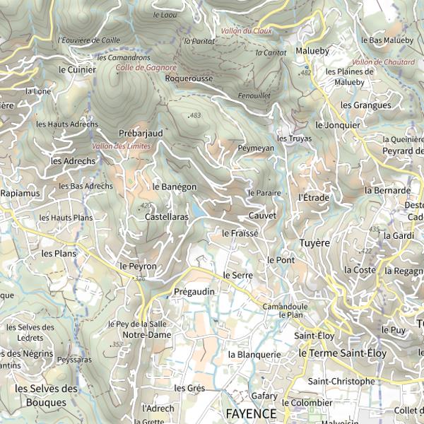Plan cartographique de Lac de Banegon