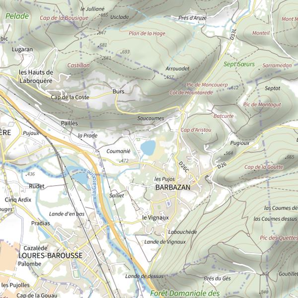 Plan cartographique de Lac de Barbazan