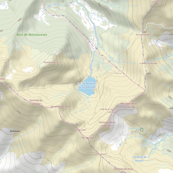 Plan cartographique de Lac de Bareilles