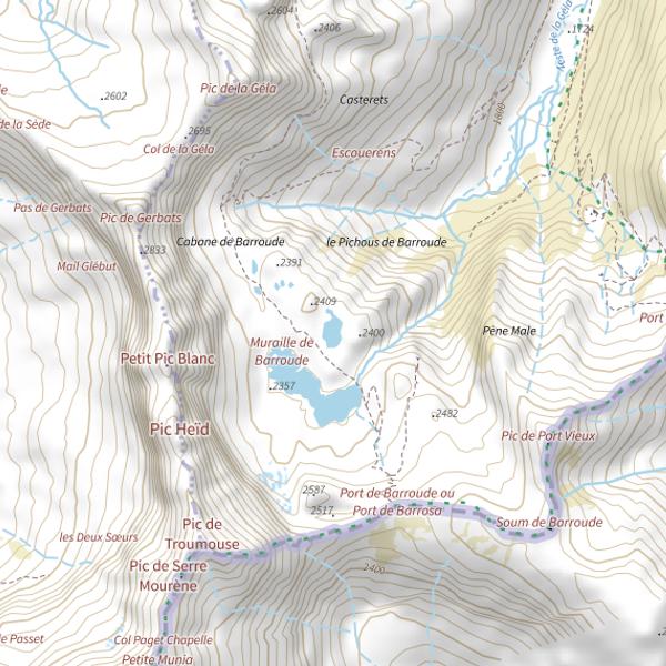 Plan cartographique de Lac de Barroude petit