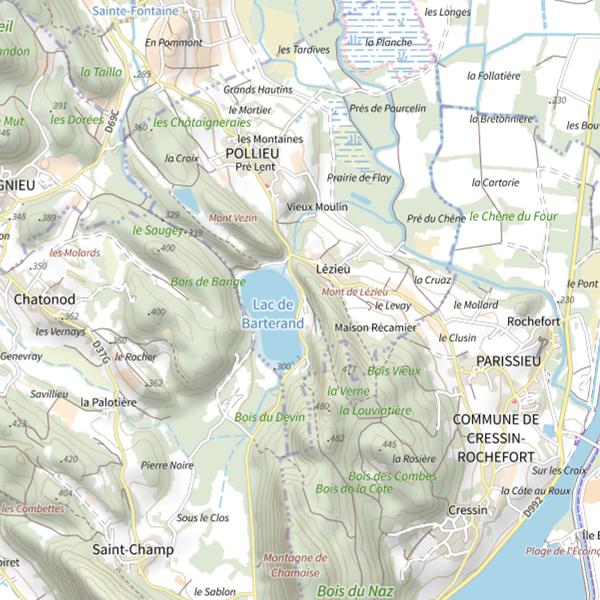 Plan cartographique de Lac de Barterand