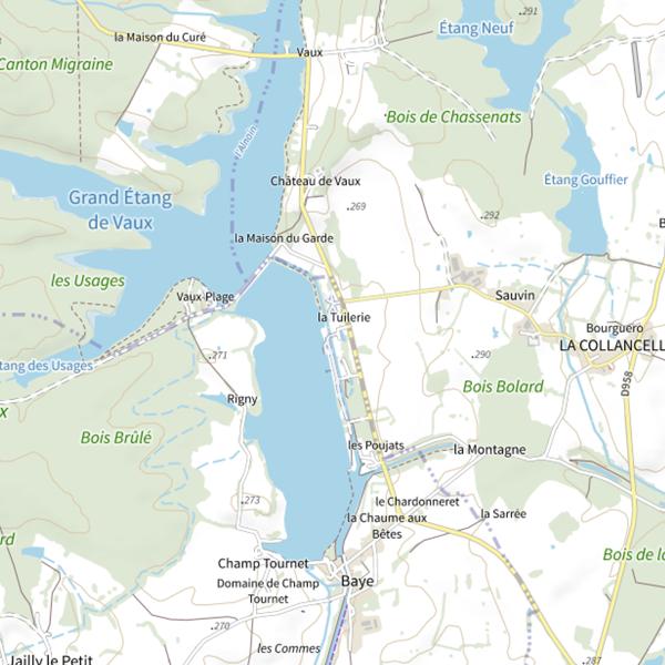 Plan cartographique de Lac de Baye