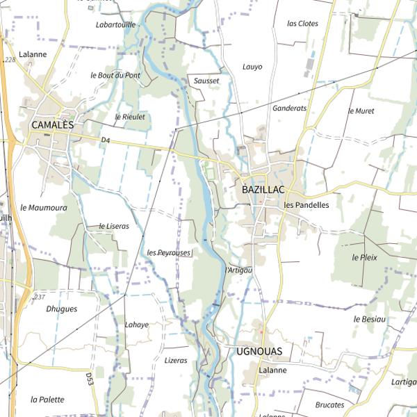Plan cartographique de Lac de Bazillac