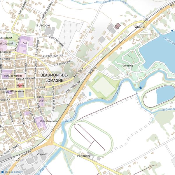 Plan cartographique de Lac de Beaumont de Lomagne