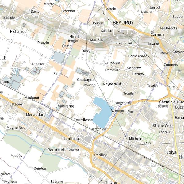 Plan cartographique de Lac de Beaupuy