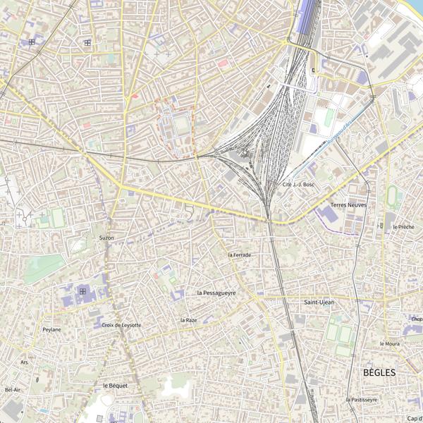 Plan cartographique de Lac de Bégles