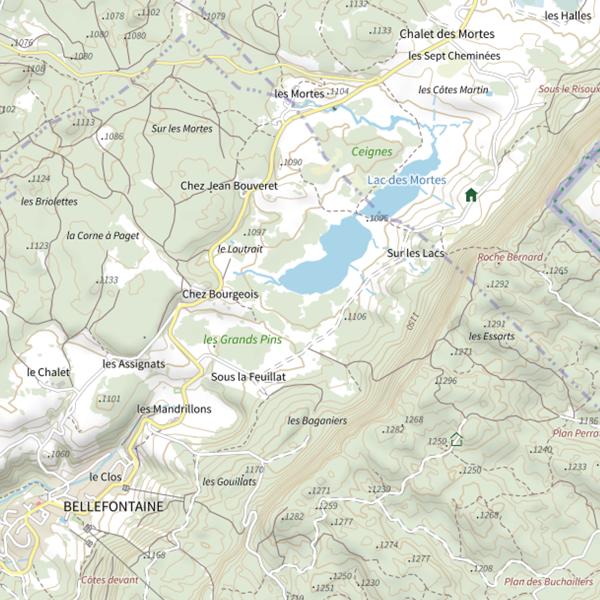 Plan cartographique de Lac de Bellefontaine
