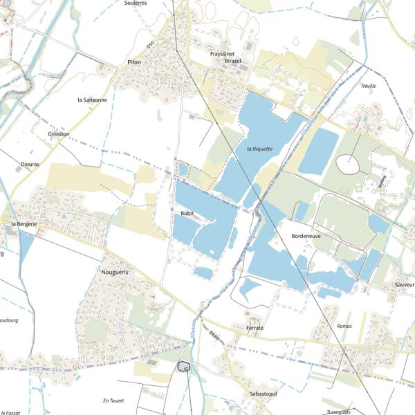 Plan cartographique de Lac de Bidot