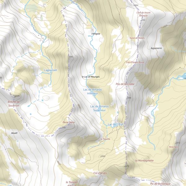 Plan cartographique de Lac de Binaros Inférieur