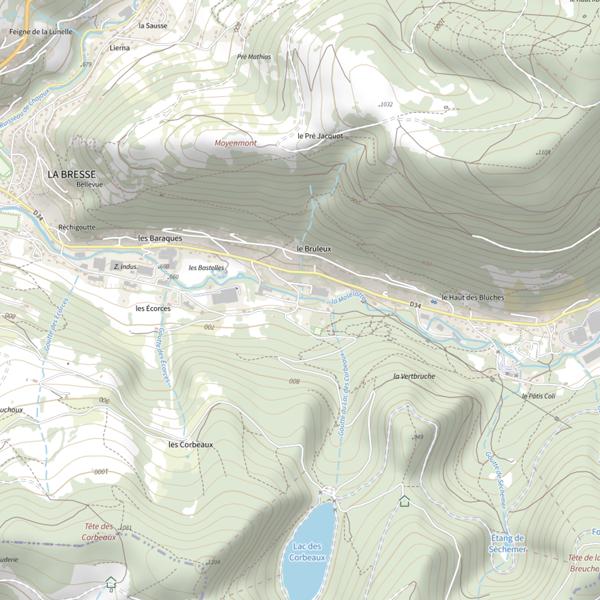 Plan cartographique de Lac de Blanchemer