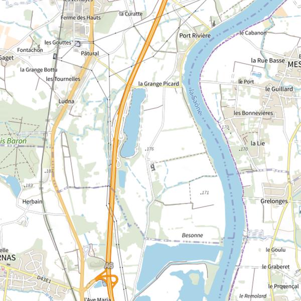 Plan cartographique de Lac de Boistray