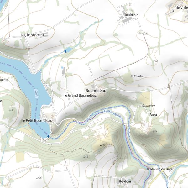 Plan cartographique de Lac de Bosméléac