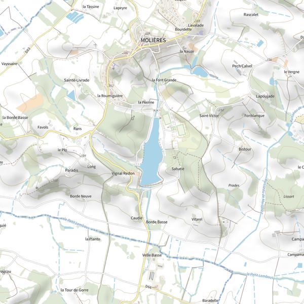 Plan cartographique de Lac de Boulet (Molières)