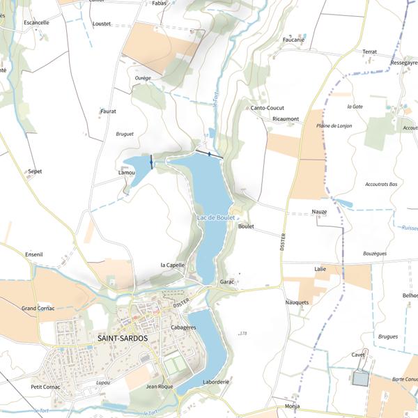 Plan cartographique de Lac de Boulet (Saint-Sardos)