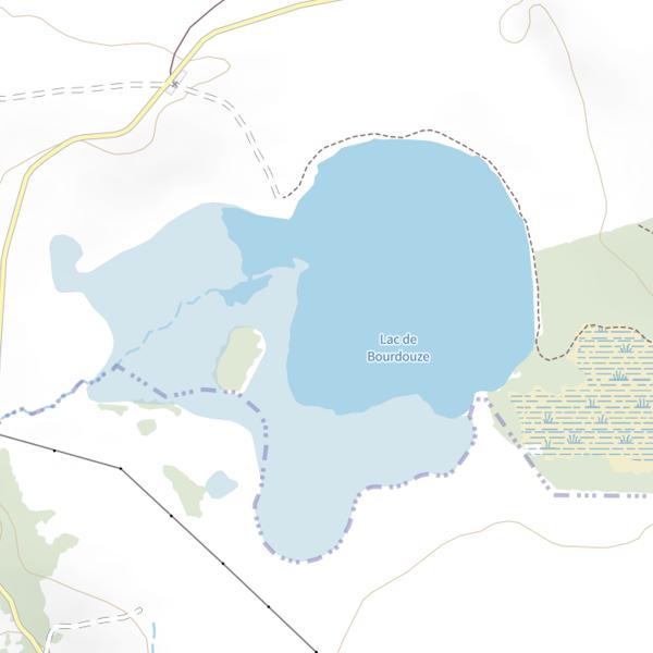 Plan cartographique de Lac de Bourdouze