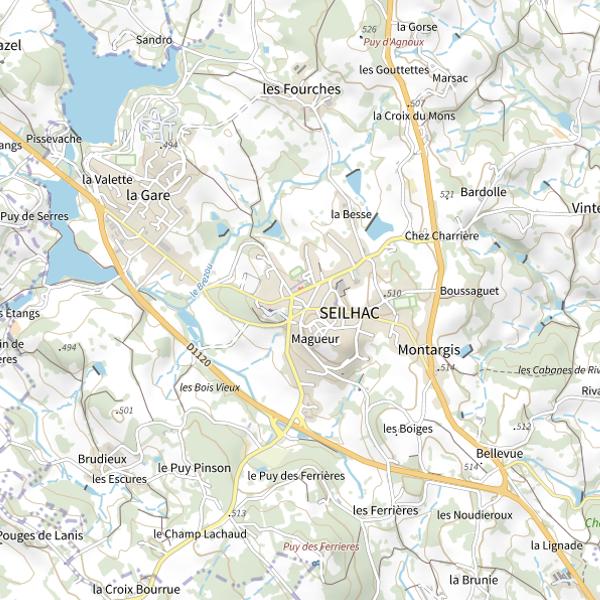 Plan cartographique de Lac de Bournazel