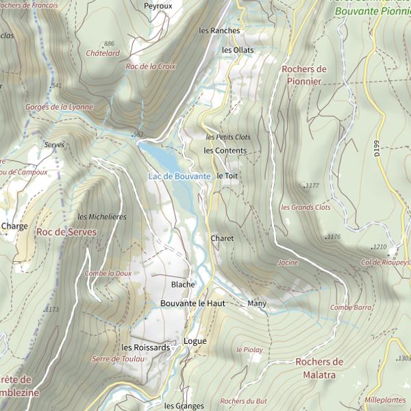 Plan cartographique de Lac de Bouvante