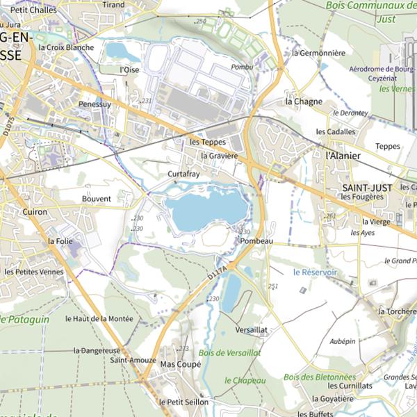 Plan cartographique de Lac de Bouvent