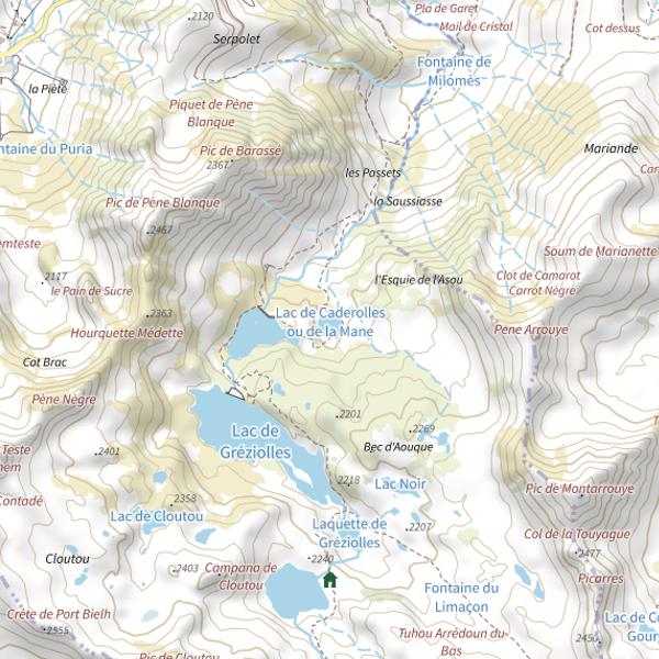 Plan cartographique de Lac de Caderolles