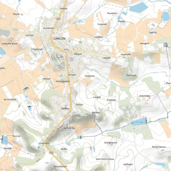 Plan cartographique de Lac de Cancon