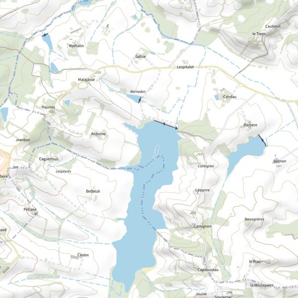 Plan cartographique de Lac de Candau