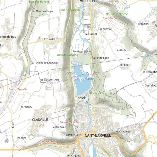 Plan cartographique de Lac de Caniel