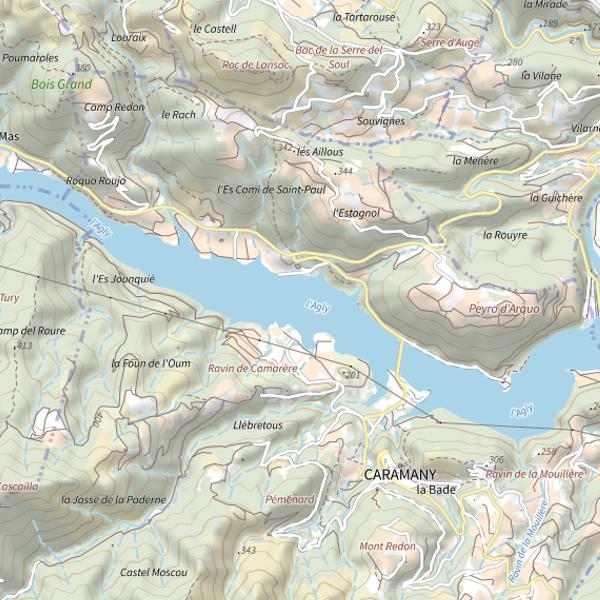 Plan cartographique de Lac de Caramany