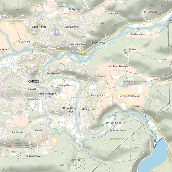 Plan cartographique de Lac de Carcès